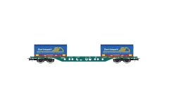 Rivarossi HR6616 - H0 - Containertragwagen Sgnss, 2 x 20` Coil-Container Dani Trasporti, FS, Ep. V-VI